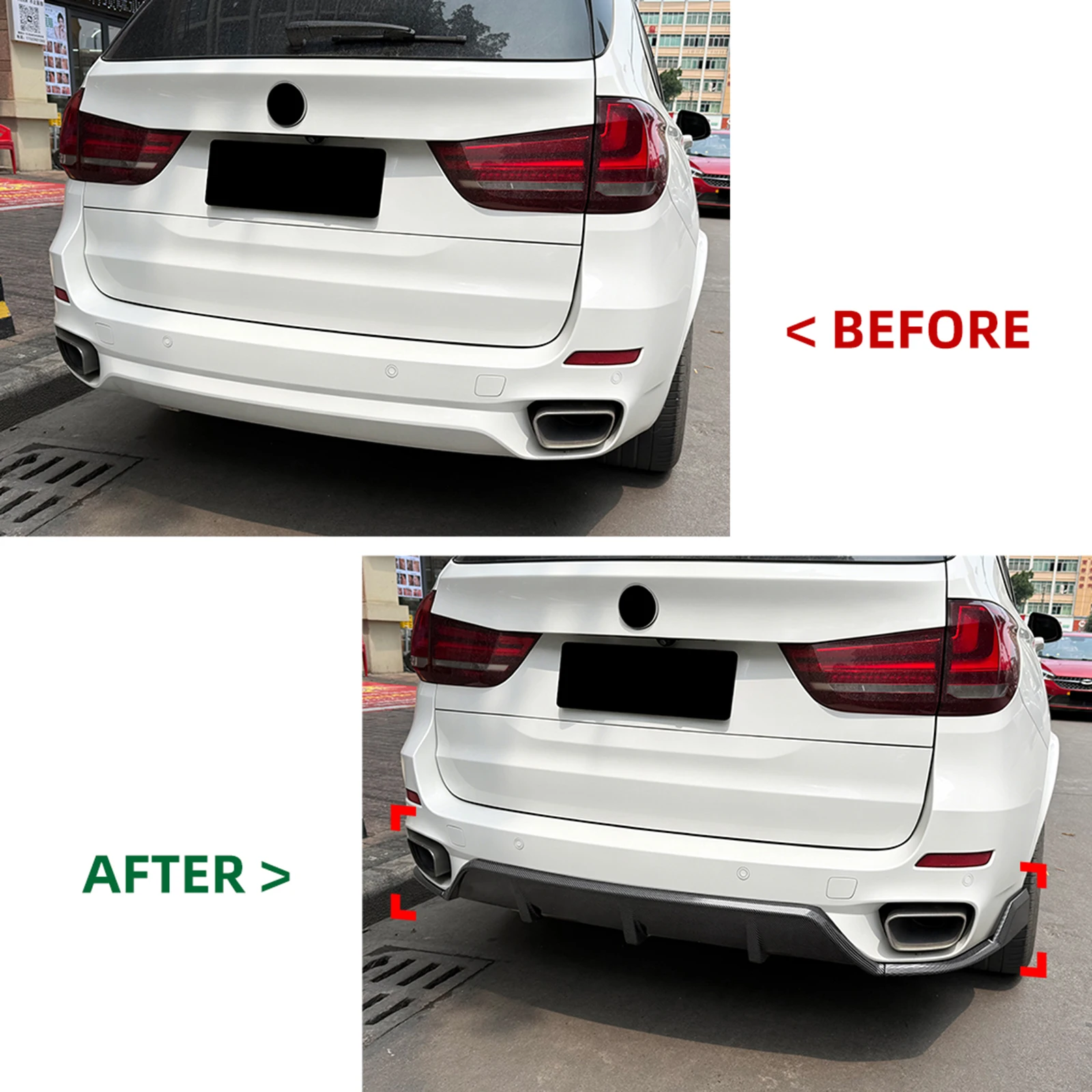 

Rear Bumper Diffuser Lip Lower Splitter Plate For BMW X5 F15 M Sport 2014-2018