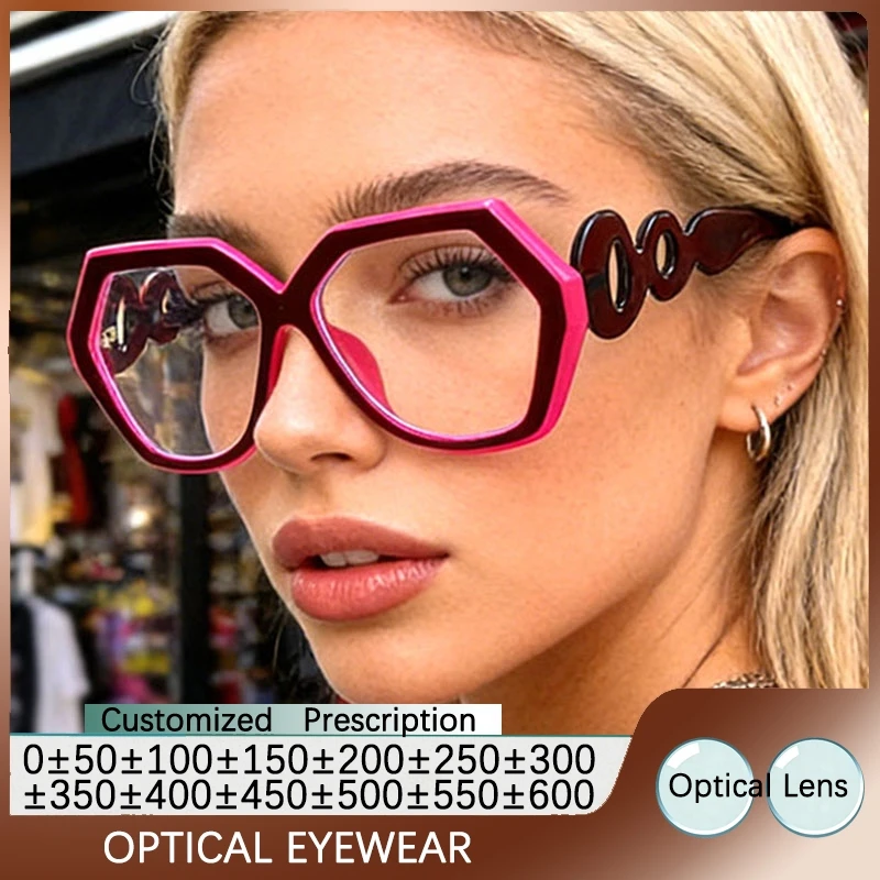 Fashion Fashion Large Size Frame Reading Glasses Women Anti-blue Light Computer Eyewear Style Minus Diopter Prescription Lens-1 +1 - Aliexpress Deal