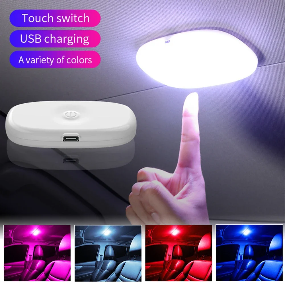 Car 8 LED Touch Ceiling Light Wall Reading Lamp Magnet Base Ceiling Light Ambient Mood Interior Trunk Light Inside