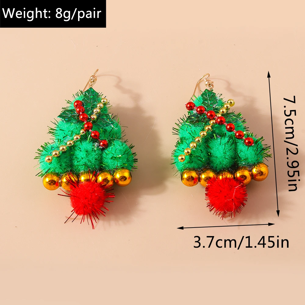 Modische Weihnachts-Ohrringe für Damen, Weihnachtsbaum-Hängeohrringe, Mädchen-Neujahrsfest-Schmuck, Geschenke – Detail 2
