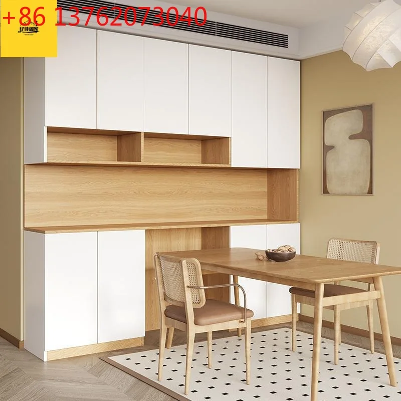 

Обеденный боковой шкаф из массива дерева, интегрированный у стены, шкафчик для ресторана, современная простота