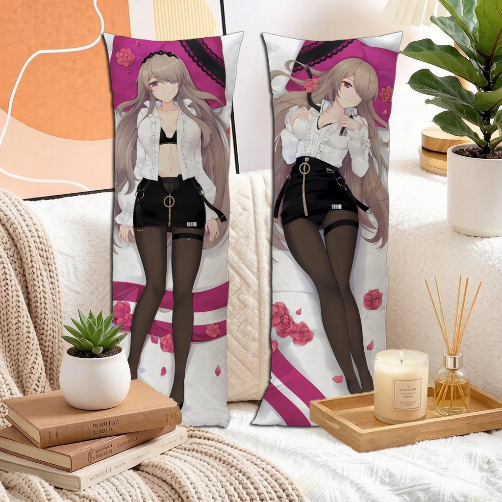Anime Maid Girl Dakimakura Pillowcase Double Sided Long Body Pillow Cover Peach Skin 160x50cm For Otaku