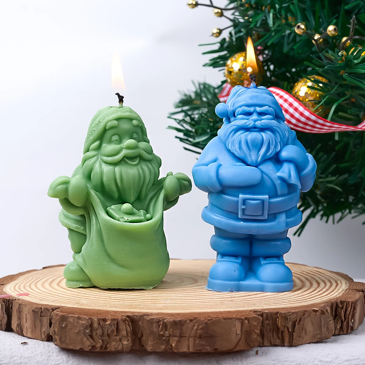 DIY Cute Santa Claus Candle Silicone Molds 3D Christmas Gift Santa Claus Ornaments Handmade Soap Casting Mould Christmas Decor