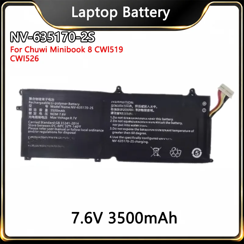 High Quality New 7.6V 3500mAh Replacement Battery NV-635170-2S For Chuwi Minibook 8 CWI519 CWI526