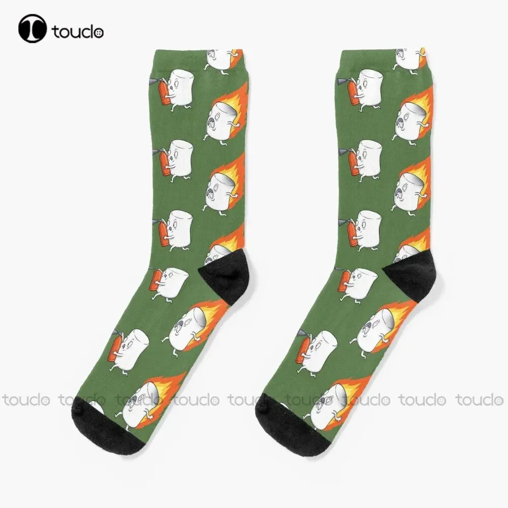 Marshmallows At A Picnic Marshmallows Camping Socks Football Socks 360° Digital Print Custom Gift Streetwear Funny Sock Art
