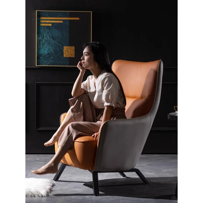 

Nordic single sofa light luxury simple modern living room hotel single chair high backrest leisure