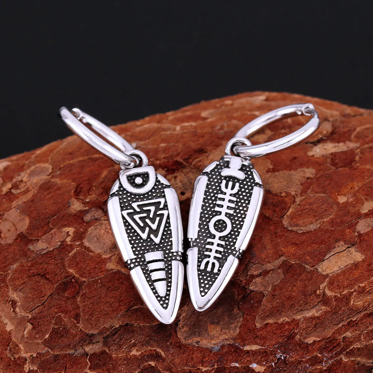 Hip Hop Creative Viking Fine Grinding Arrow Earrings Nordic Stainless Steel Men's Teen Stud Earrings Scandinavian Jewelry