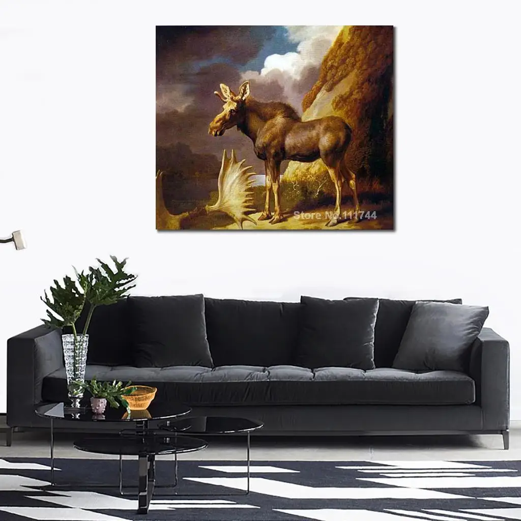 Animal Paintings The Moose George Stubbs Art High Quality Hand Painted