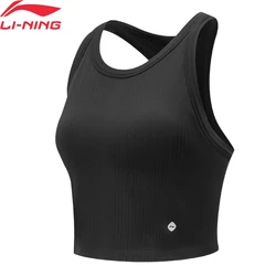 Li-Ning Women's Training Sleeveless Round Neck Vest 89.5%Nylon 10.5%Spandex Comfortable LiNing Sport Knit Camisole AUDV020
