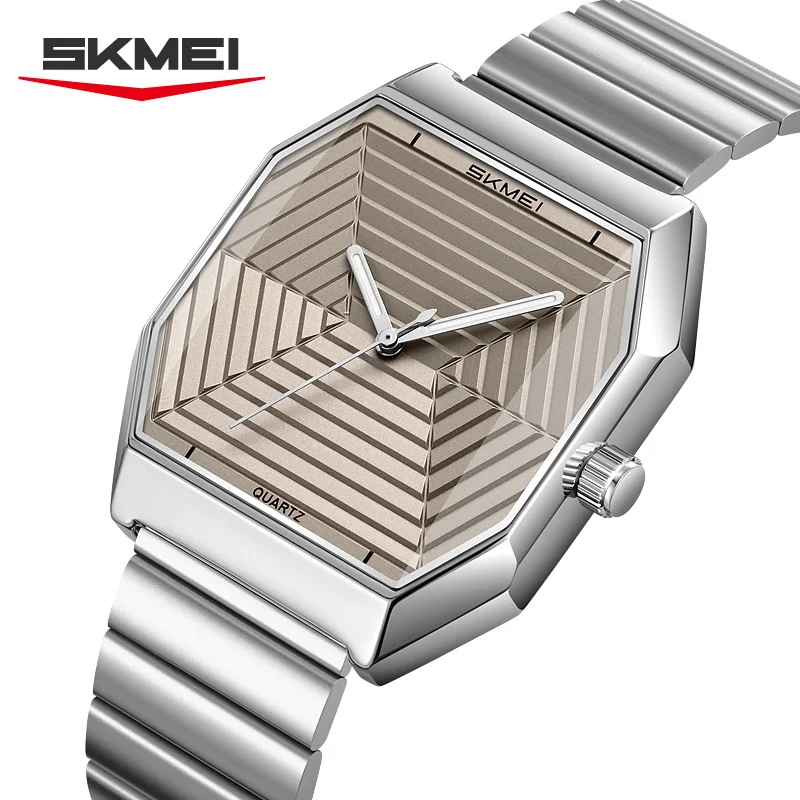 

SKMEI 9393 Stainless Steel Men's Wristwatches Elegant Watches for Men relógios masculino Fashion Quartz Watch Unique Design