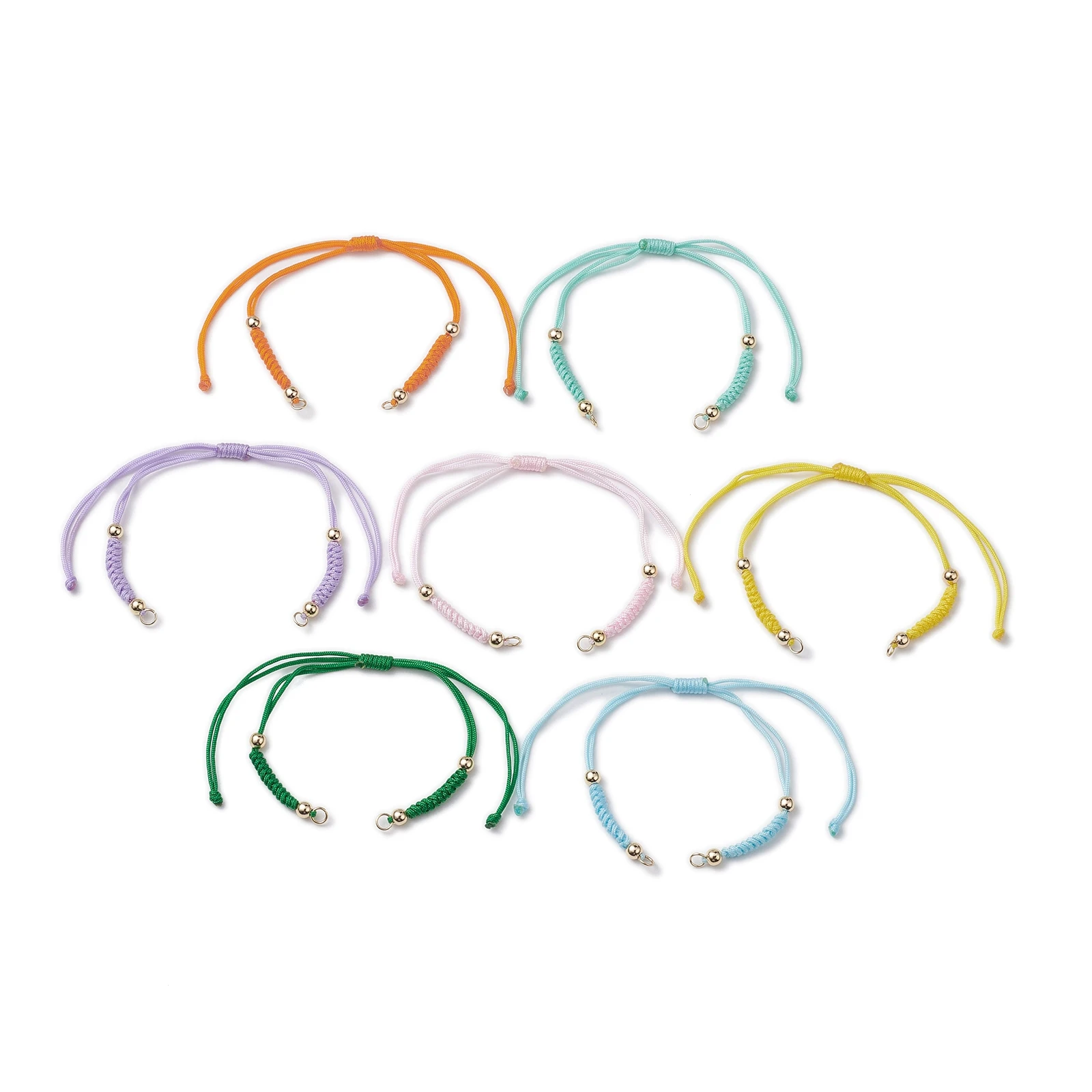 1 Pack Braided Nylon Cord Bead Bracelet 26cm Random Mix Color Thread Bangle for Connector Charms DIY Jewelry Making Accessories