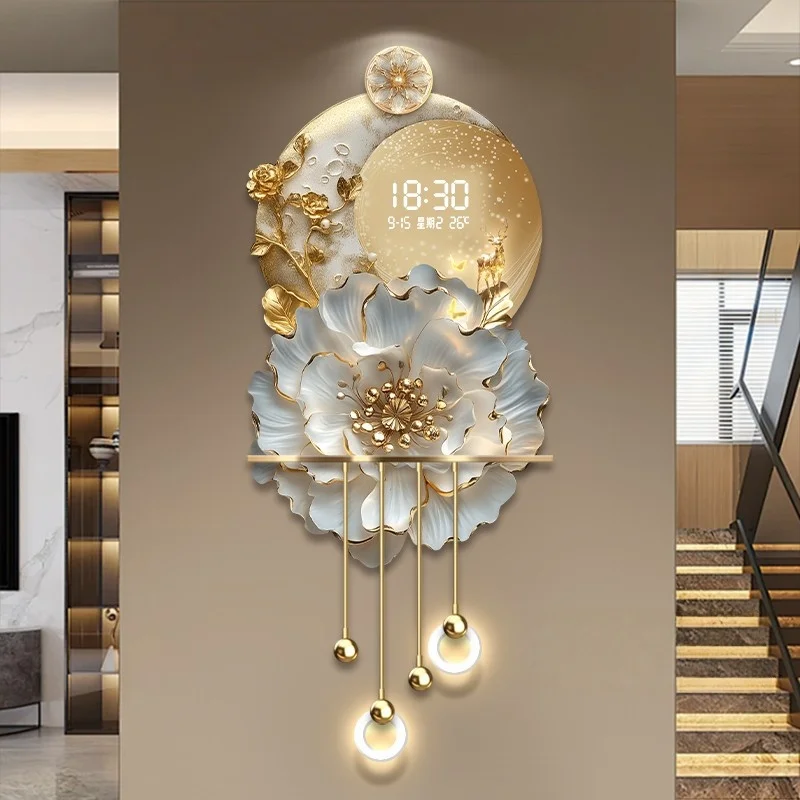 ضوء فاخر الأزهار الديكور جدارية مصباح مدخل قاعة غرفة المعيشة نمط كريمي الراقية ثلاثي الأبعاد جدارية مصباح الممر #4