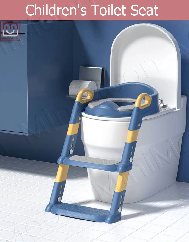 Foldable Toilet Training Seat with Stairs, Adjustable 6 Heights & Non-Slip Pedals for Kids 2-7 Years Old