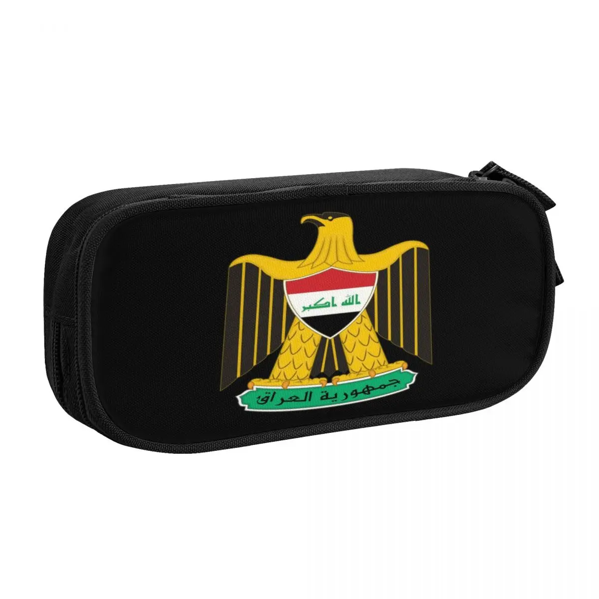 Cute Custom Iraq Eagle Flag Pencil Case for Girls Boys Iraqi Pride Large Storage Pen Box Bag School Accessories