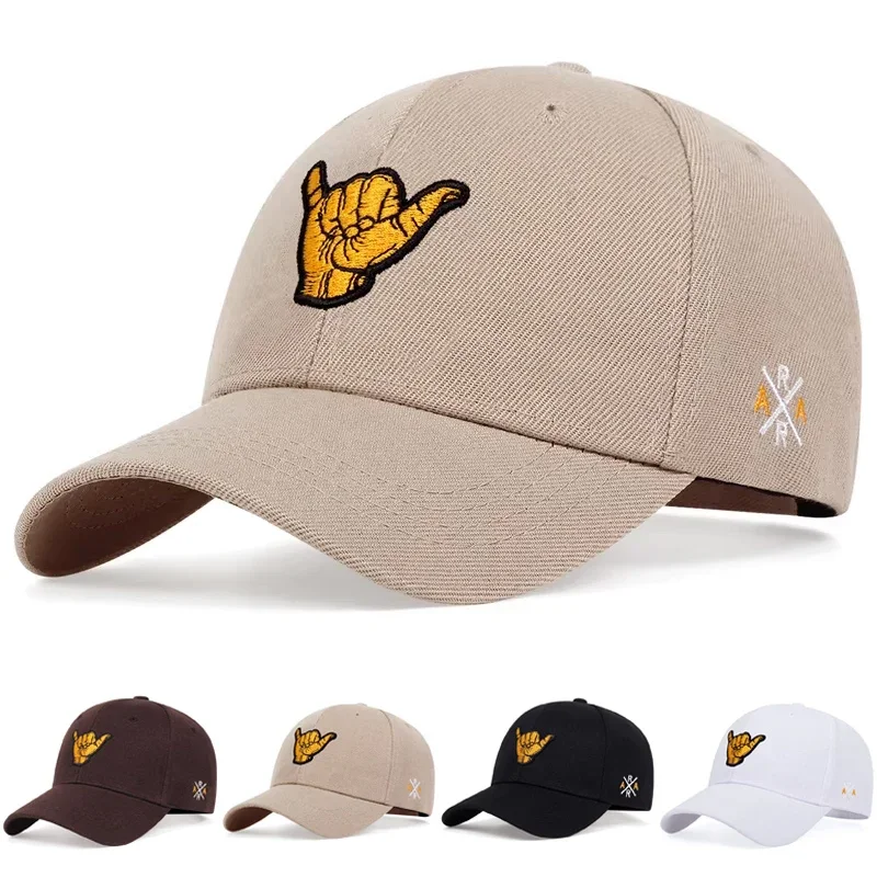 Unisex Finger Embroidery Baseball Caps Outdoor Adjustable Spring and Autumn Casual Sunscreen Hat