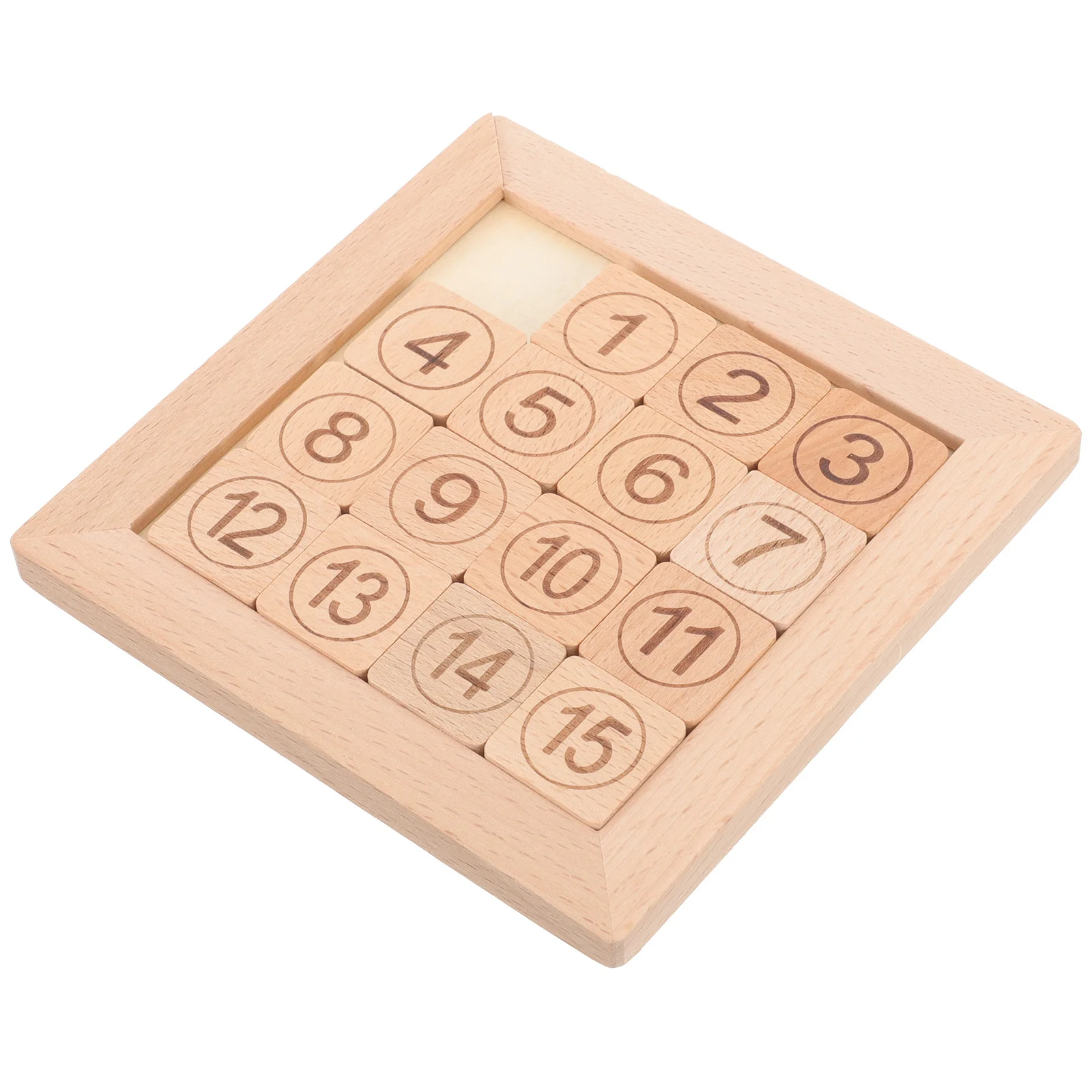 Sliding Number Board Puzzle Wooden Educational Cognition Game Kids Early Learning Tool Intelligence Development