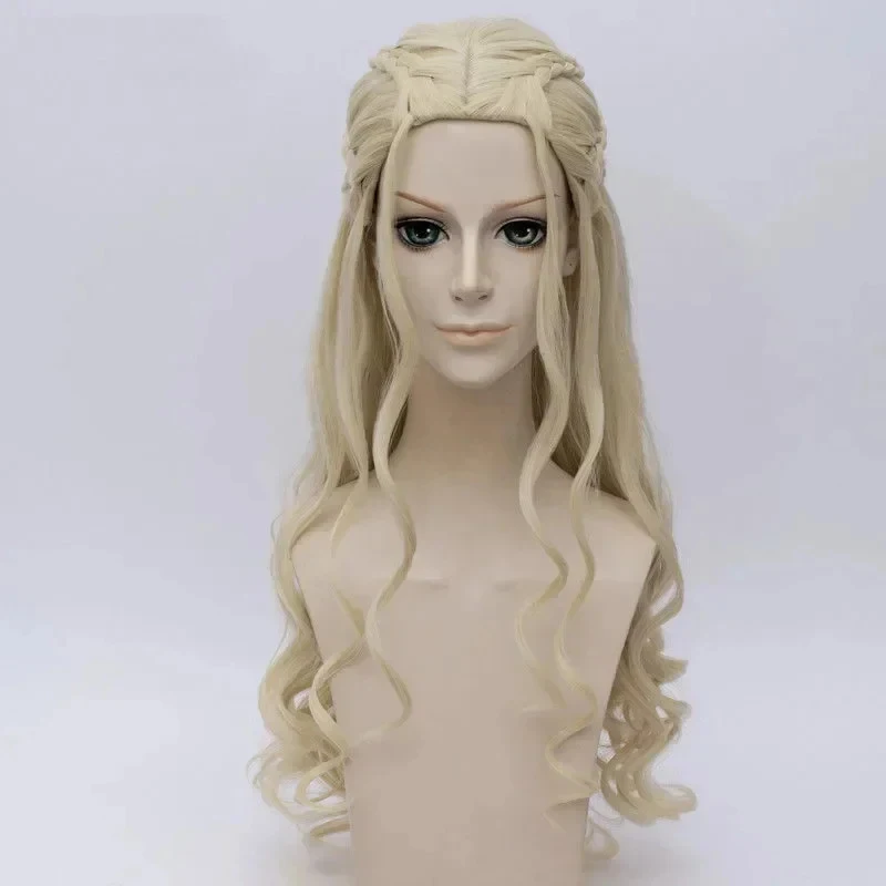 

ABC123Cosplay Dragon Mother Daenerys Targaryen Long Wavy Blonde Hair Halloween Party Costume Wigs Wig Capb;6'j,k.9;a
