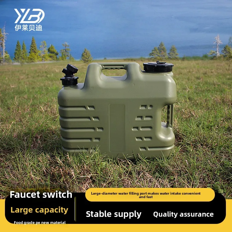 

Large Capacity Water Bucket with Faucet for Outdoor Camping Road Trips Car Storage Durable Handheld Water Carrier