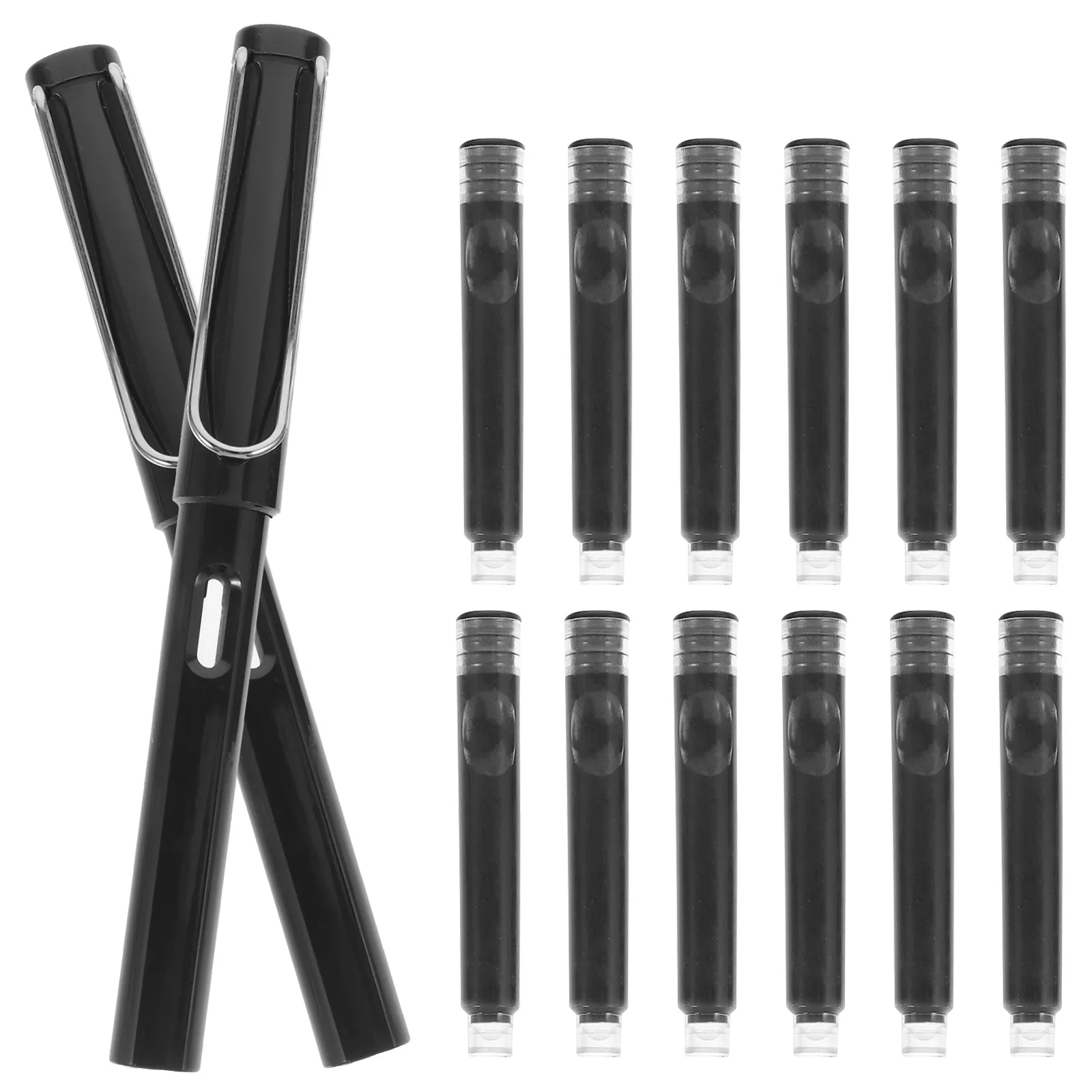 

1 set Fountain Pen Set Compact Lightweight Steel Nib Writing Instrument For School Office Exam Sign Stationery Ink Cartridge