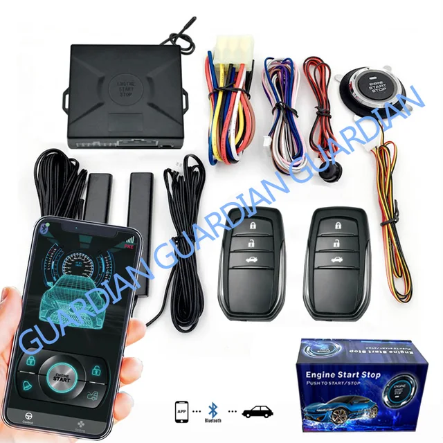Car Start Stop Button Keyless Entry Universal Centralization Anti-theft Engine Lock Alarm System Auto Remote Starter 5