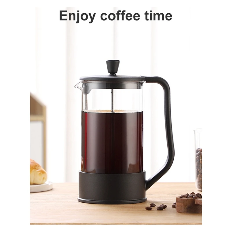 Smart-1000ML 1L Household Hand Punch Pot Simple Pressure Pot Coffee Brewing Pot French Filter Tea Brewer Coffee Pot