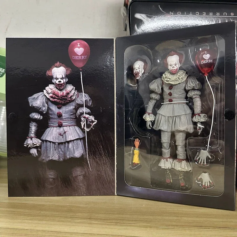 Figura de acción NECA Pennywise It 2017, nueva edición limitada sangrienta, modelo coleccionable 3D articulado para coleccionistas de terror adultos.