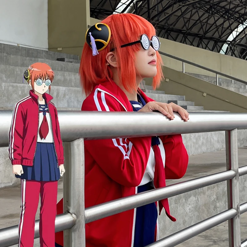 Gintama Anime Kagura Cosplay disfraz chándal pantalones Jk uniforme Halloween Navidad convención