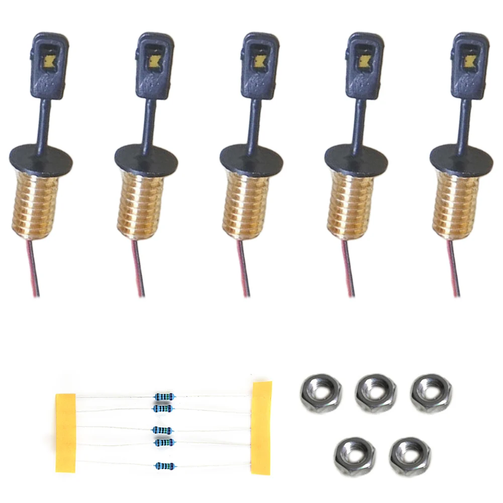 

5pcs OO/HO Modern Street Bracket Light Model Wall Lamp Posts LED Building For DIY Sand Table Crossing Street Railway Warm White