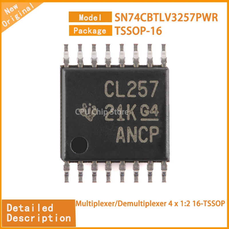 20Pcs/Lot New Original   SN74CBTLV3257PWR SN74CBTLV3257  Multiplexer/Demultiplexer 4 x 1:2 16-TSSOP