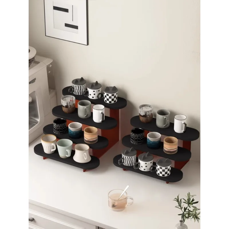 

Cup holder, cup storage rack, mug ladder display rack, desktop coffee corner, cup storage rack.
