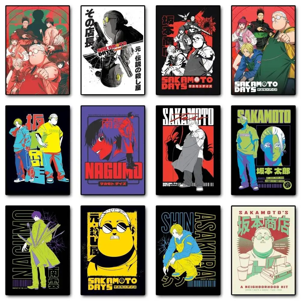 Beliebtes japanisches Anime-Poster von SAKAMOTO DAYS, selbstklebende Kunst, wasserfester Papieraufkleber, Kaffeehaus, Bar, Zimmer, Wanddekoration