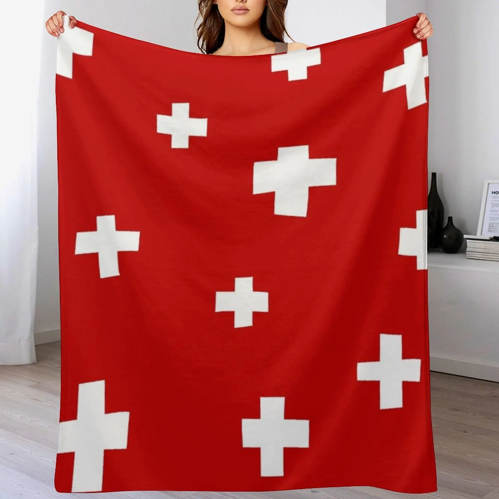 

Swiss flag Throw Blanket Sofa Quilt Blankets For Bed for babies Blankets