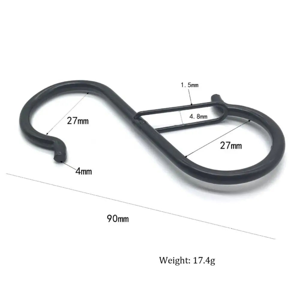 Metal S Shaped Hanger Gancho com fivela de segurança, Ganchos suspensos resistentes para cozinha, Armazenamento do banheiro em casa