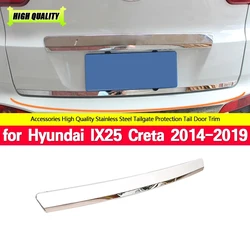 FOR Hyundai IX25 Creta 2014-2019 Tailgate Rear Door Bottom Cover Molding Trim stainless steel back door trim car Accessories