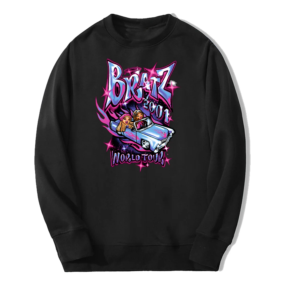 

Bratz Cartoon Pattern Sweatshirt 2024 New Logo Unisex Crewneck Long Sleeve Streetwear Men Women Funny Clothes