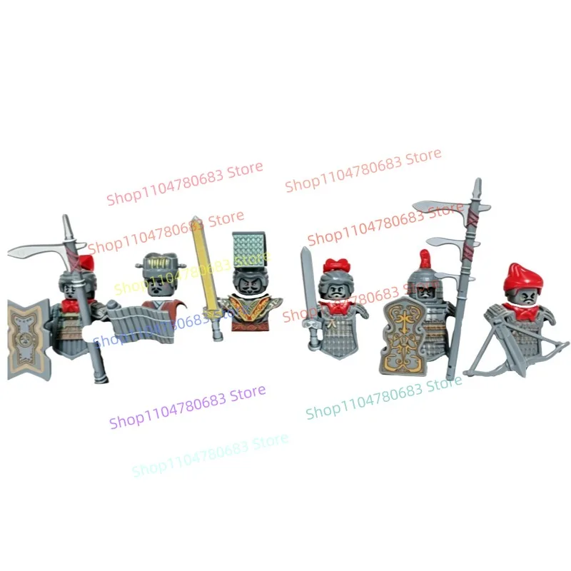 

MOC Building Block MiniFigure Set Qin Dynasty Warrior Assembled Model Ornament Anime Cartoon Action Figure Toy for Holiday Gifts