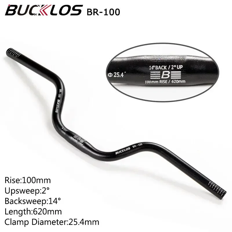 BUCKLOS MTB Stuur 580/620/720/780MM Fiets Zwaluw Stuur 25.4MM 31.8MM Mountainbike Stuur Aluminium Riser Bar