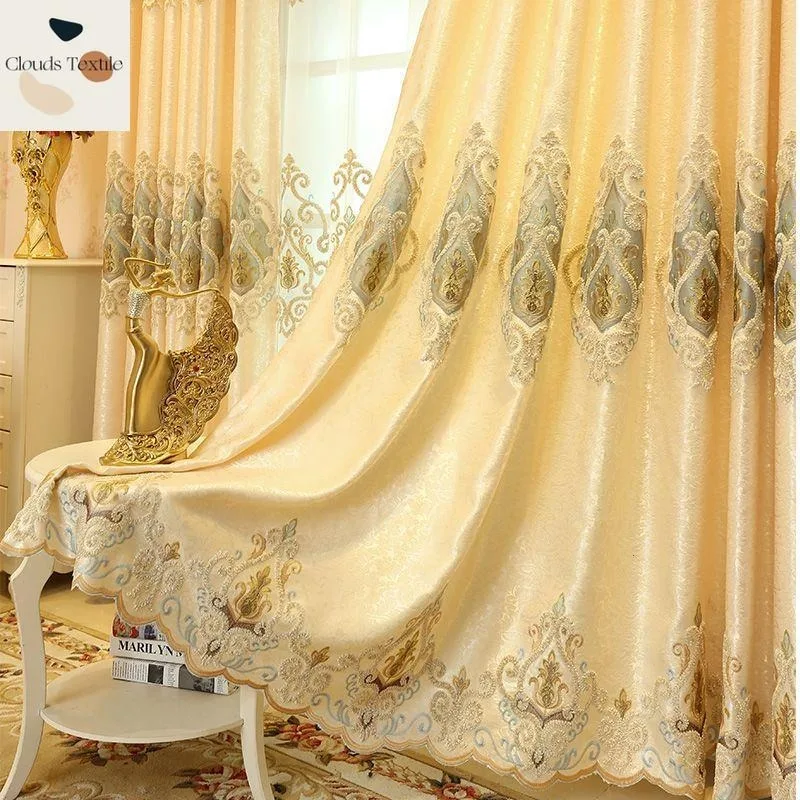

Custom Size！！European Luxury Rope Embroidery Craftsmanship High-end Embroidery Curtains for Living Dining Room Bedroom Decor