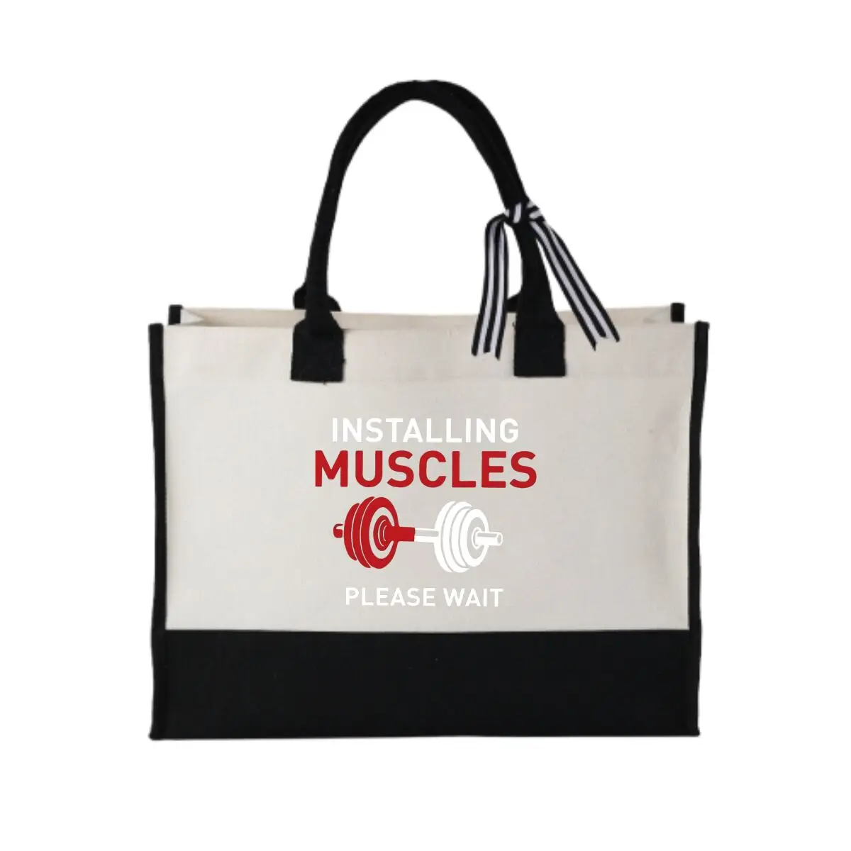 

Установка мышц, юмористический текстовый дизайн, стильная лоскутная холщовая сумка для бутиковой подарочной упаковки