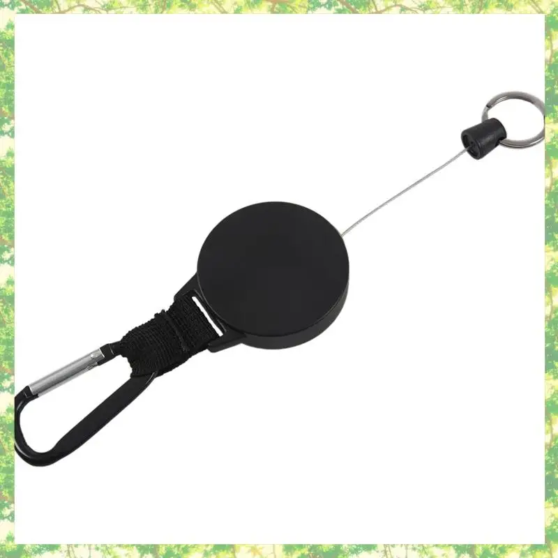 Smart-5X Heavy Duty Retractable Key Chain & Badge Reel Holder Carabiner Clip - Swivel-Back Extractable