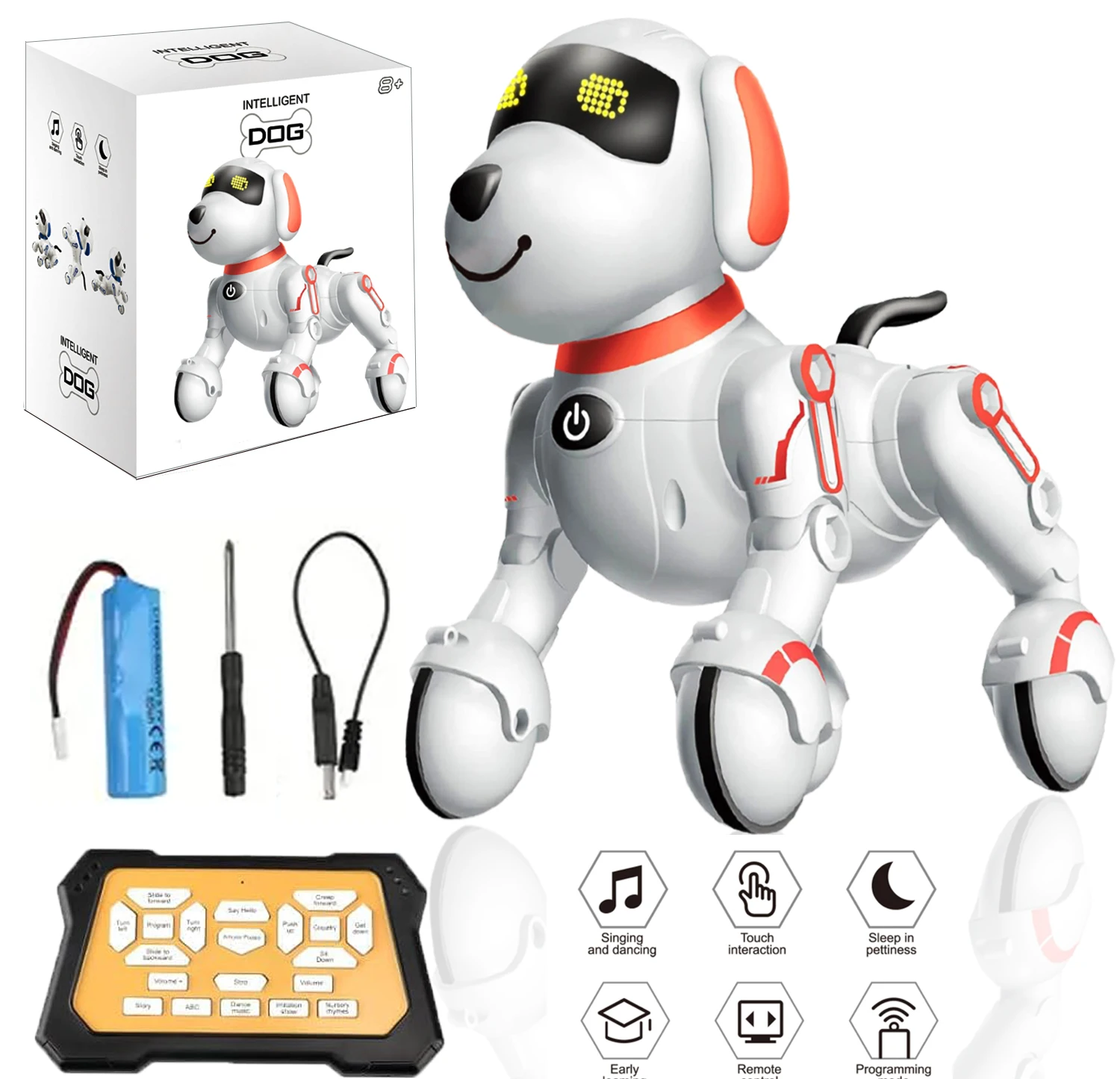 Smart Machine Dog Companion - Elektronische huisdierrobot met zang-, dans- en stuntfuncties voor vroeg onderwijs, kerstcadeau