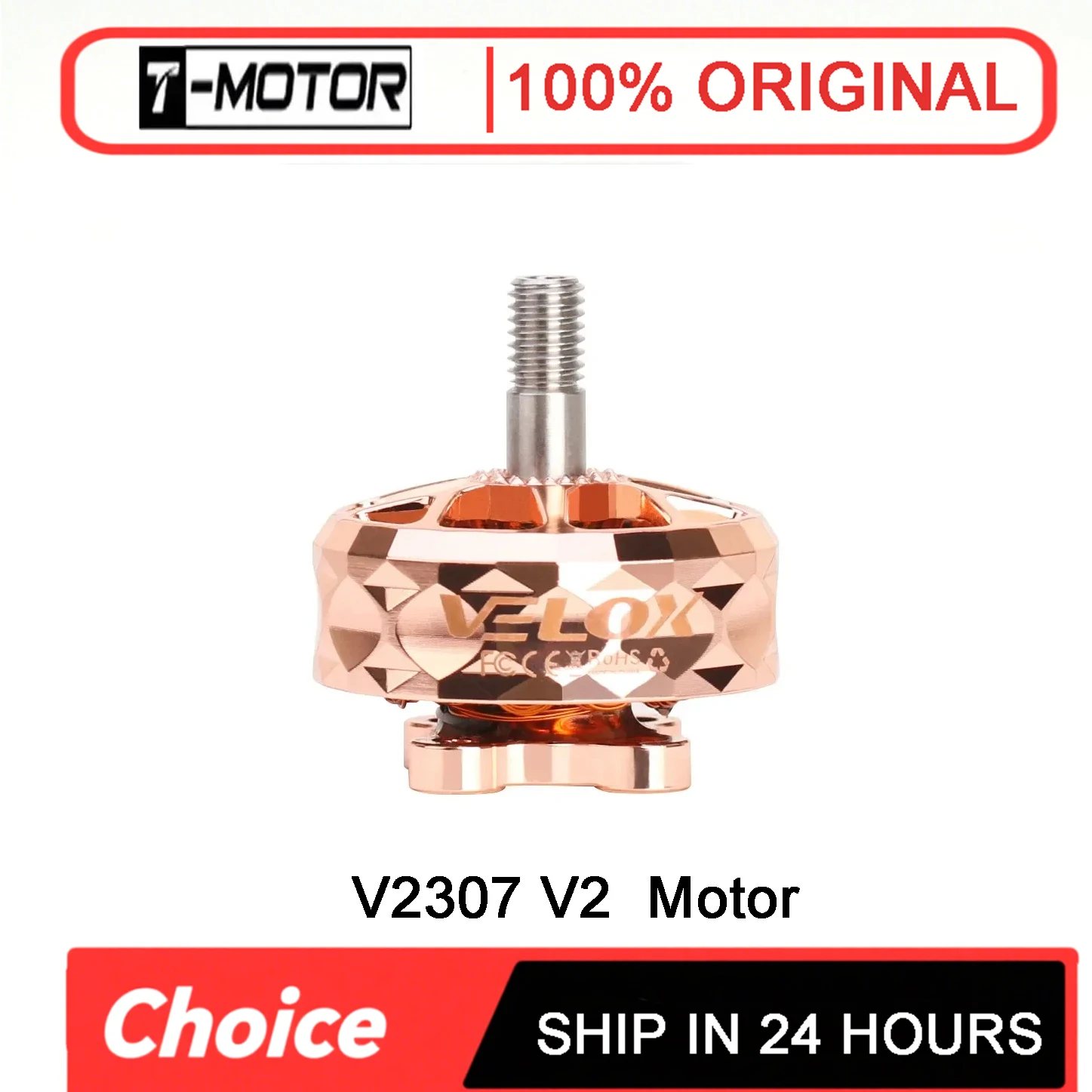 T-Motor VELOX VELOCE V2307 V2 1950KV 6S 2550KV 4S Brushless Motor W/4mmTitanium alloy shaft 5inch propeller for FPV Racing Drone