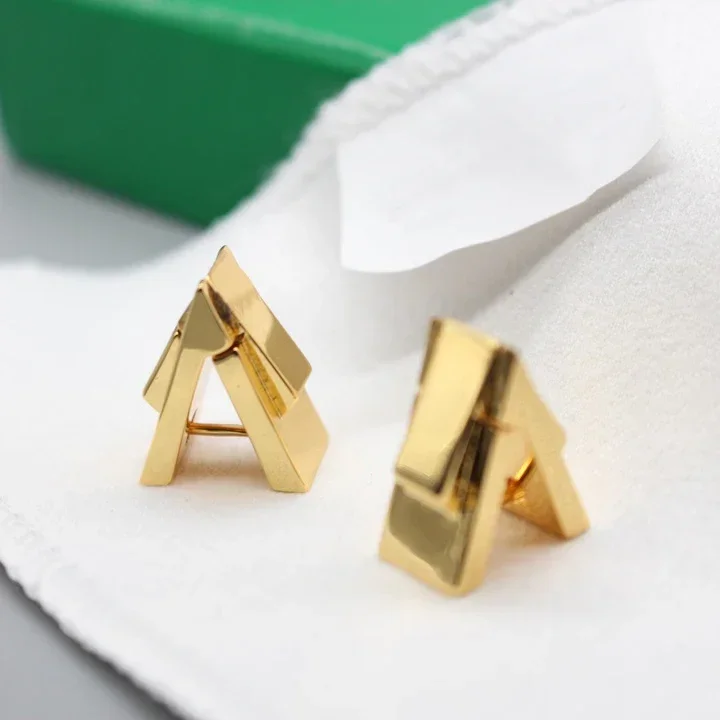 

Fashion Top Quality Designer Brand Geometric Gold Earrings Woman Luxury Jewelry Trend