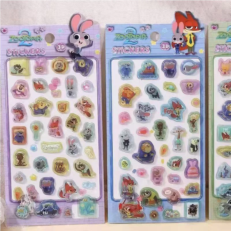 

Disney Zootopia Series Sticker Cartoon Judy Hopps Nick Wilde 3D Relief Crystal Sticker Diy Phone Case Scrapbook Girl Party Gift