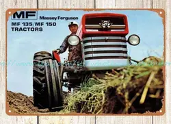 1960s Massey Ferguson MF 135 Tractor agriculture machinery metal tin sign
