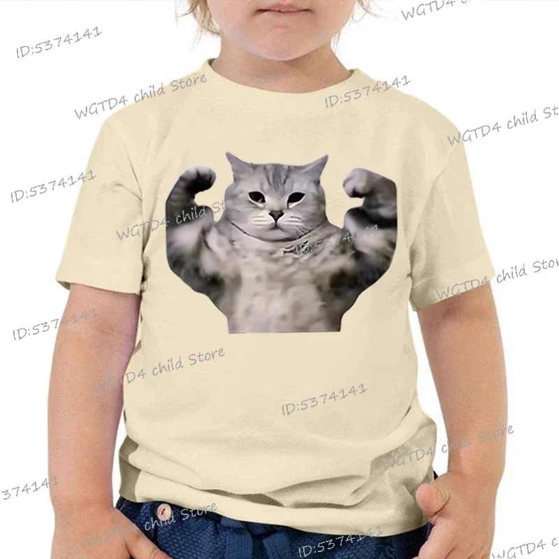

Funny Meme Cat Shirt Design Children's Clothing Cute Animal Lovers Gifts Kids Short Sleeve T-shirt Girl Boys Fashion Casual Tops