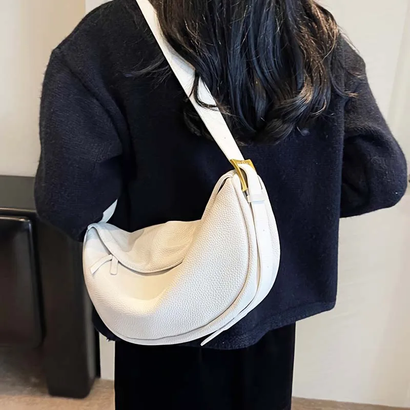 Bolso de cuero retro de moda, bolso dumpling para mujer, bolso de hombro, bolso cruzado, bolso de cuero suave moderno y versátil