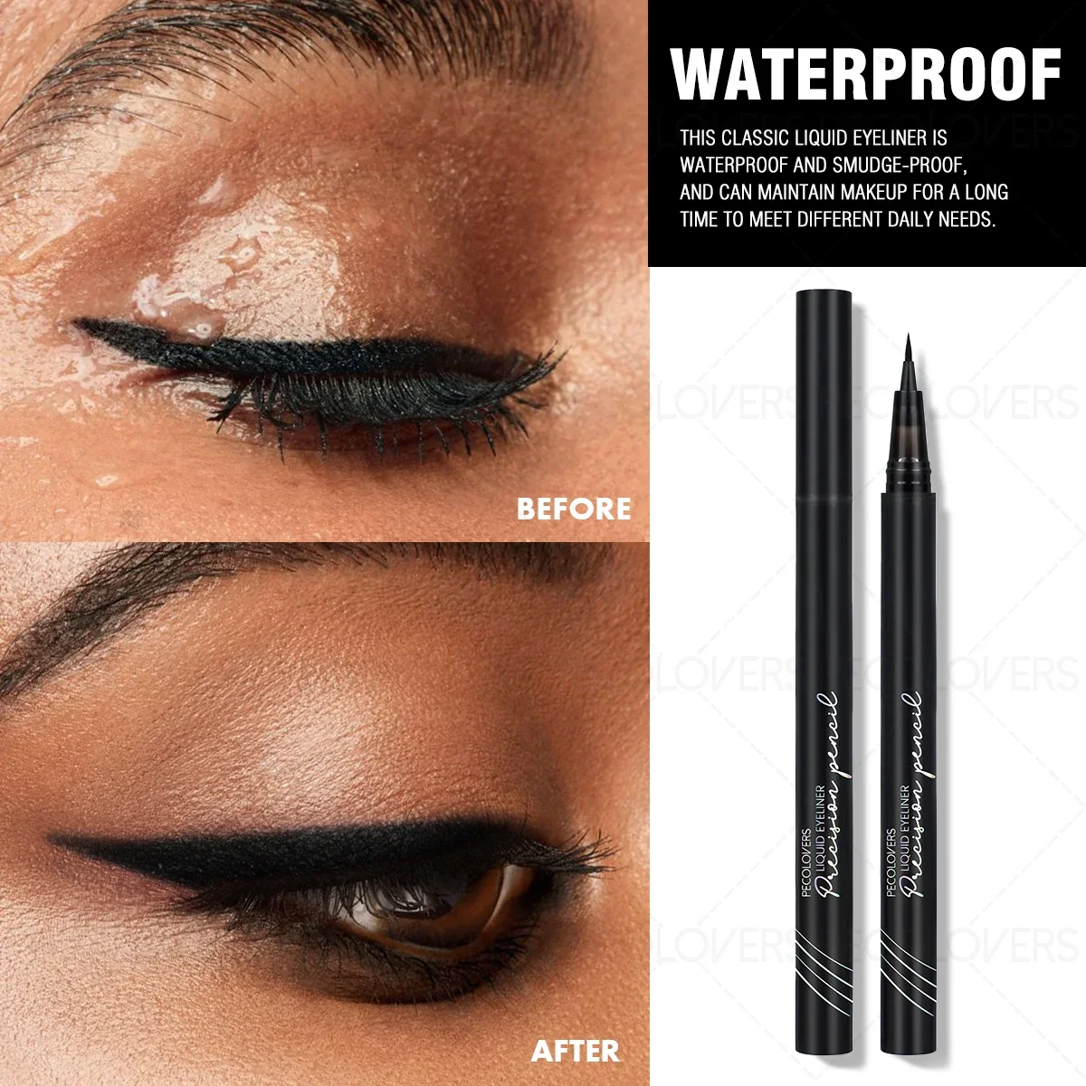 3 szt. Wodoodporny eyeliner, długotrwały, szybkoschnący eyeliner w płynie, idealny na Boże Narodzenie, Halloween, Święto Dziękczynienia