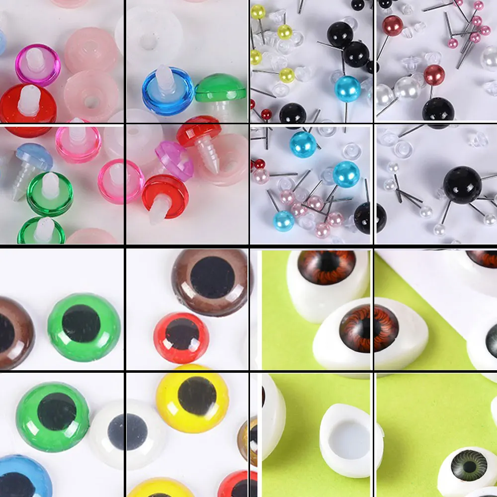 

Mix Color Plastic Doll Safety Eyes Mouth Nose for Funny Animal Toy Puppet Making Dinosaur Eyeball DIY Craft Gift Accessories