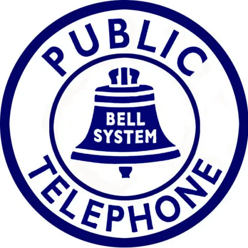 Public Telephone Bell System Sign Round Made To Look New 14